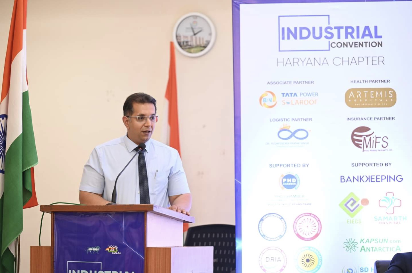 Presenting a lecture on Timely intervention during Stroke in Haryana Industrial Chapter